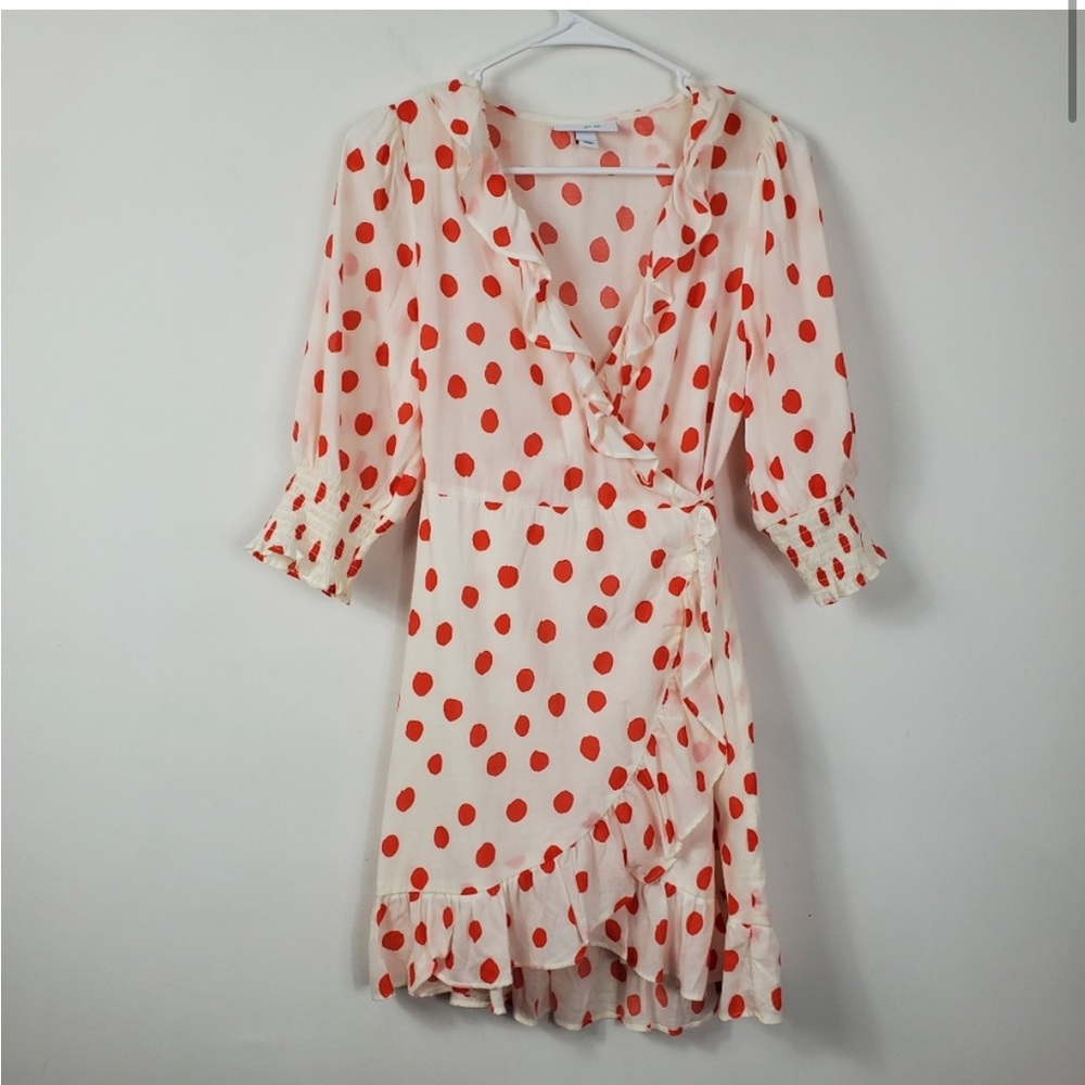 Rixo polka dot wrap dress